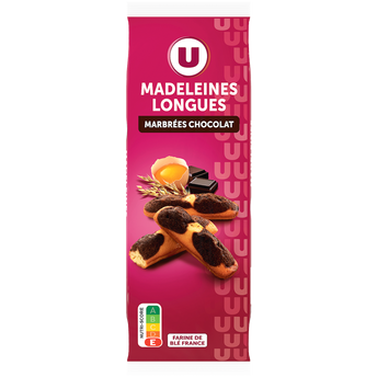 Image de U
Madeleines longues marbrées chocolat