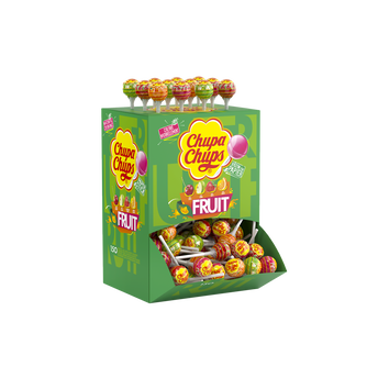 Image de Sucettes goût fruits assortis CHUPA CHUPS, boîte présentoir x150