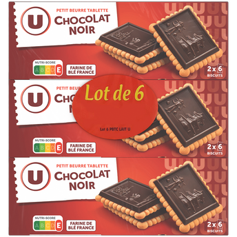 Image de U
Petit beurre tablette chocolat noir, paquet 6x150g