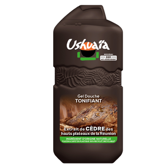 Image de Gel douche tonifiant au cèdre de la réunion USHUAÏA - flacon
