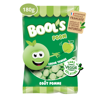 Image de Bonbons tendres arômatisés goût pomme BOOL'S, sachet