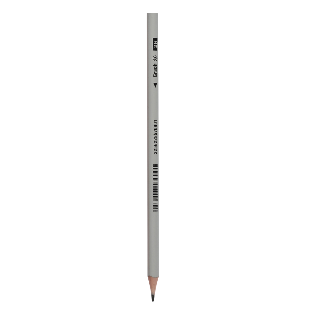 Crayon de papier graphite 2H corps orange fluo