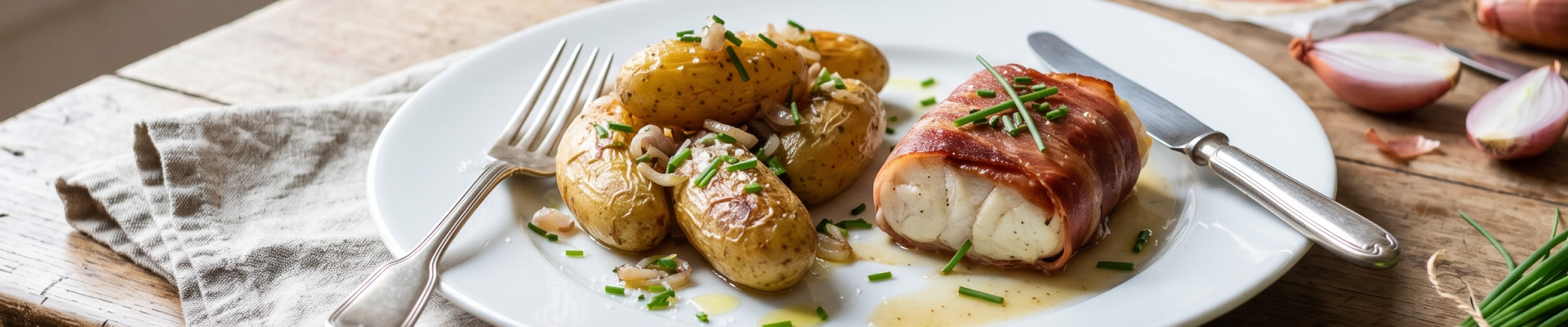 Dos de cabillaud au jambon cru