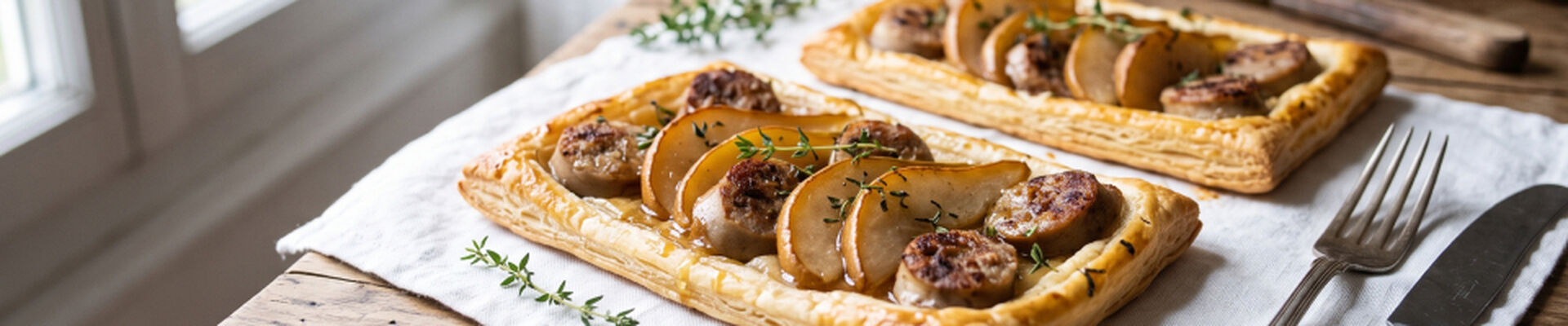 Tartelettes poire boudin blanc