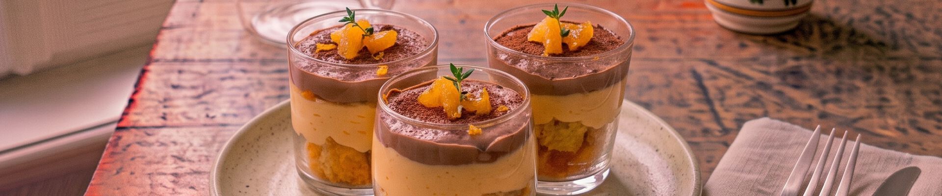 Verrines de b&ucirc;che &agrave; l&rsquo;orange