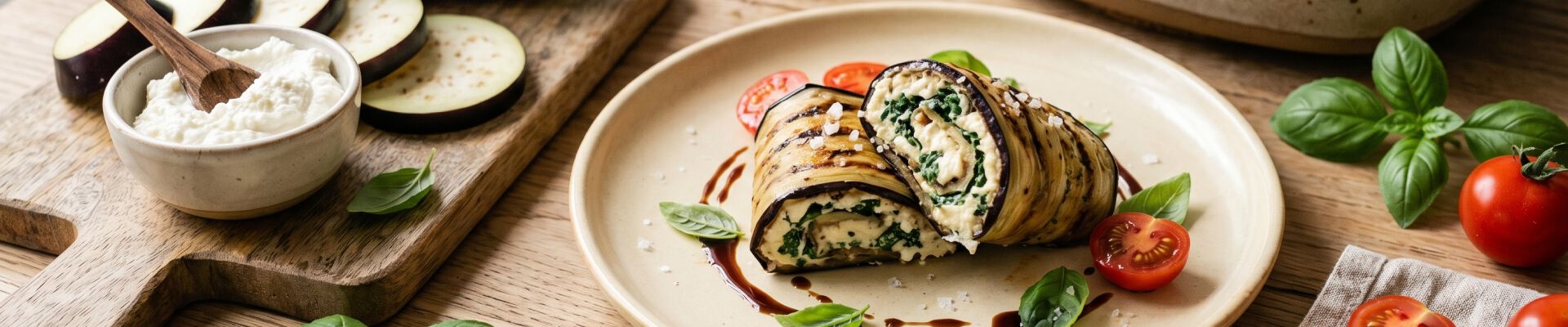 Rouleaux d&rsquo;aubergines &agrave; la ricotta