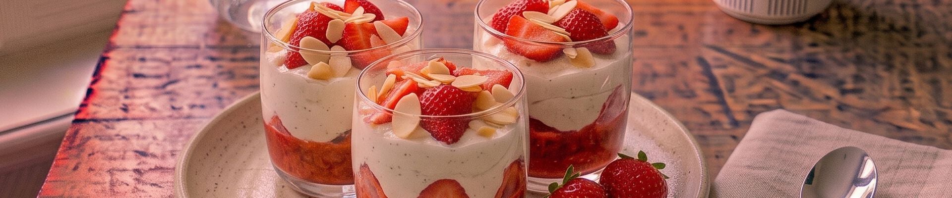 Mousses de faisselle aux fraises