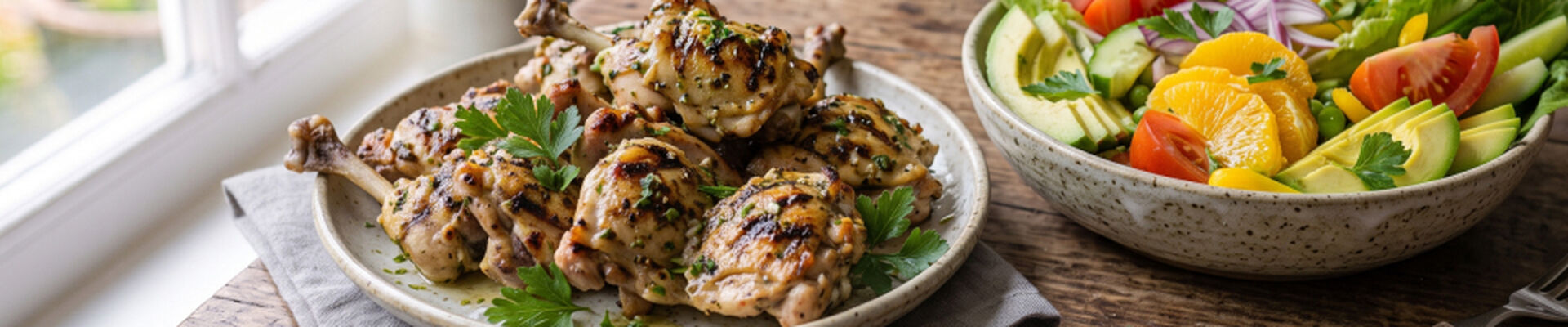 Chicken wings et salade fra&icirc;che