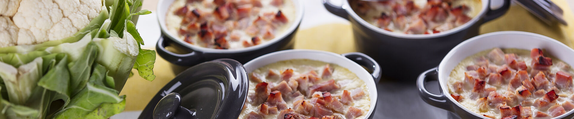 Mousseline chou-fleur et jambon blanc
