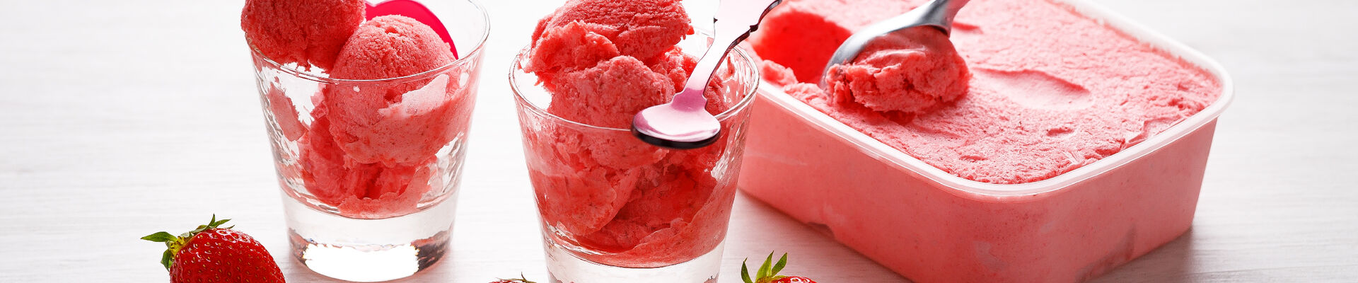 Sorbet aux fraises sans sorbeti&egrave;re