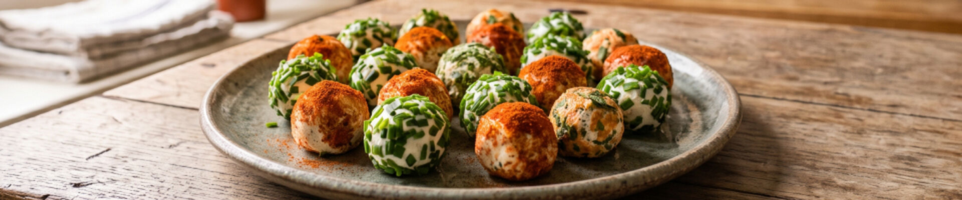 Bouch&eacute;es de fromage ciboulette et paprika