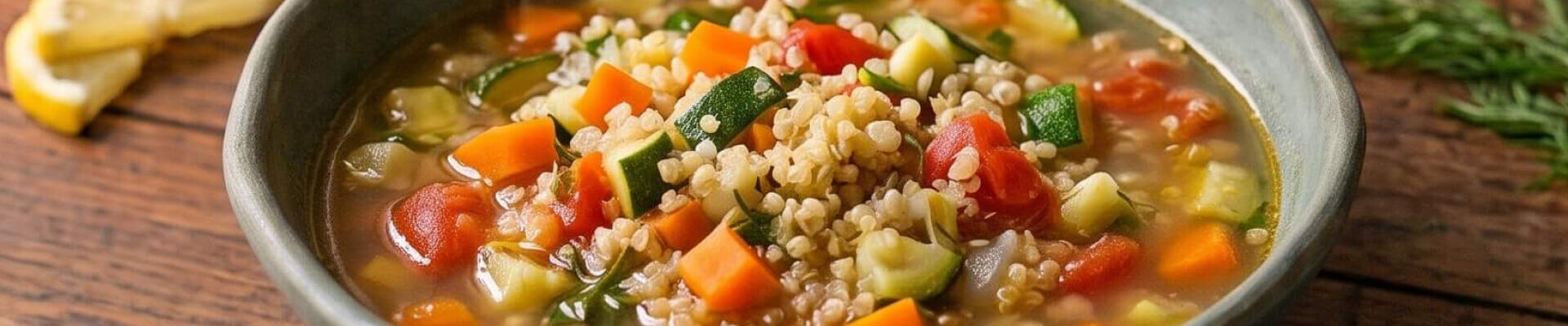 Soupe de quinoa aux l&eacute;gumes