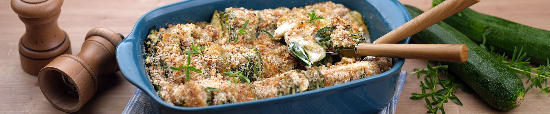 Gratin de courgettes aux biscottes