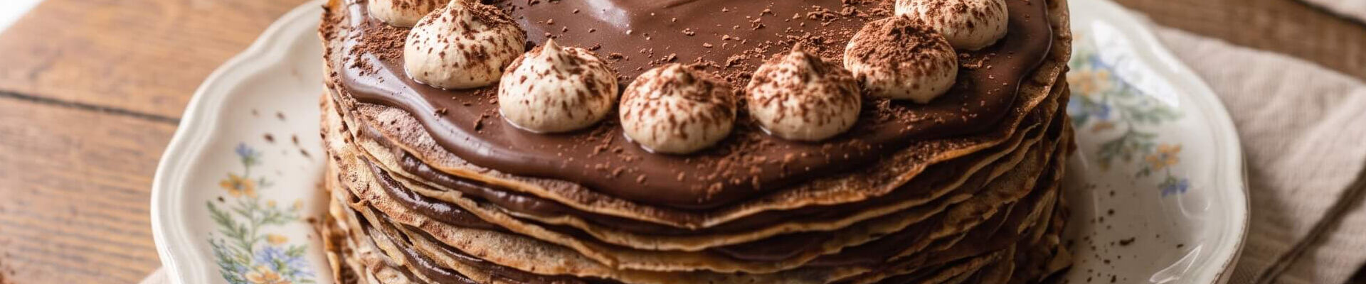 G&acirc;teau de cr&ecirc;pes au chocolat