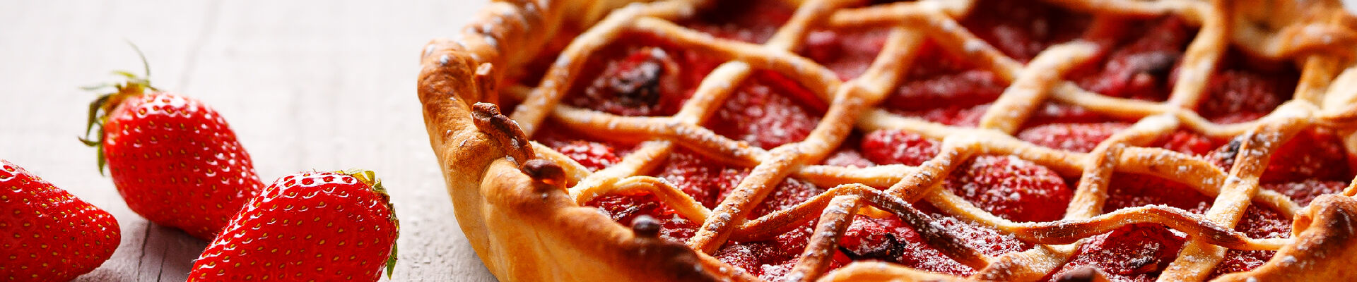 Tarte quadrill&eacute;e aux fraises
