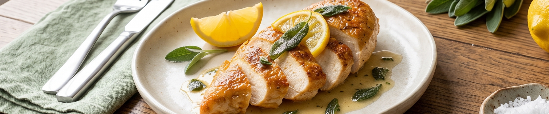 Blancs de poulet &agrave; la sauge et au citron