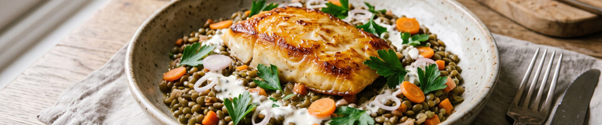 Haddock aux lentilles