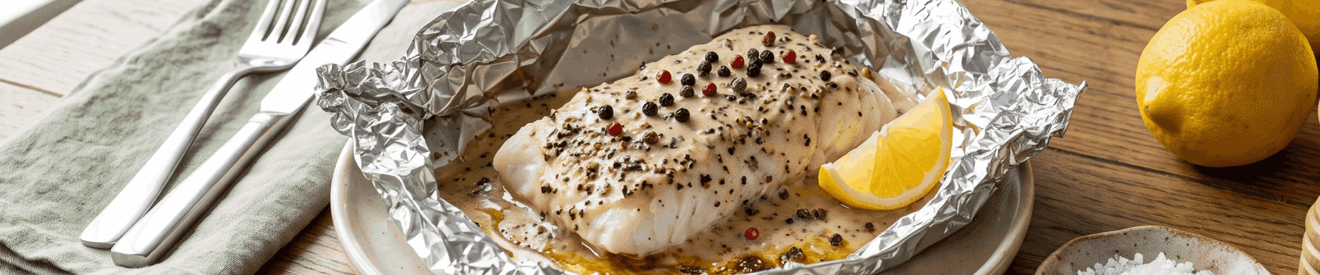 Colin au poivre en papillote