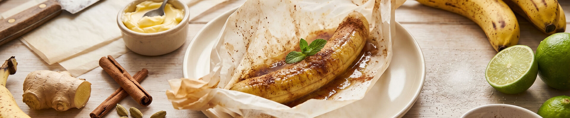Papillotes de bananes aux &eacute;pices