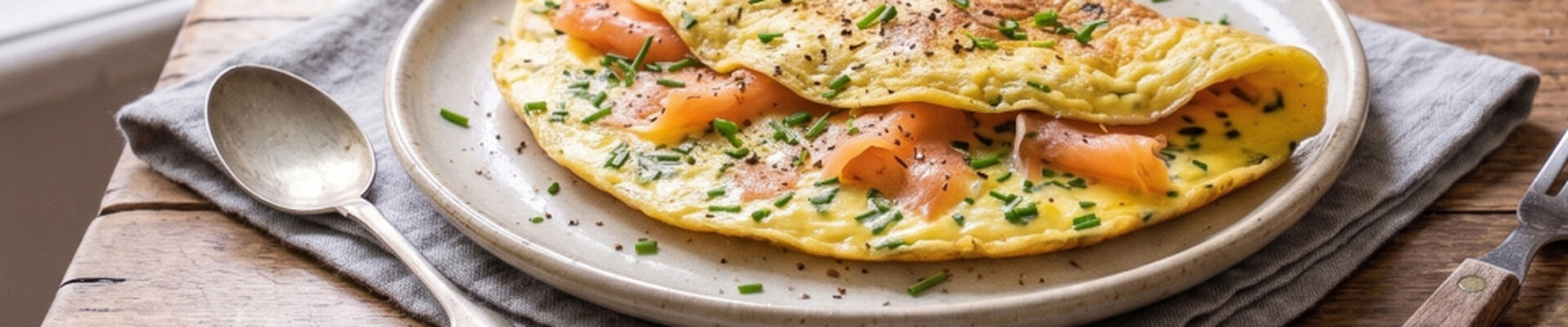 Omelette au saumon fum&eacute;
