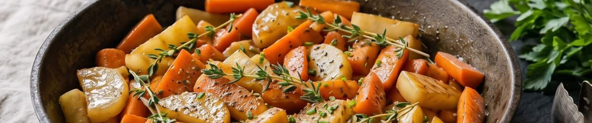 Po&ecirc;l&eacute;e de carottes et de navets glac&eacute;s
