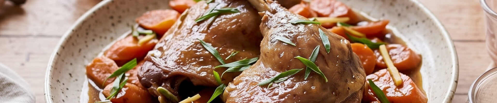 Cuisses de canard au gingembre et aux carottes