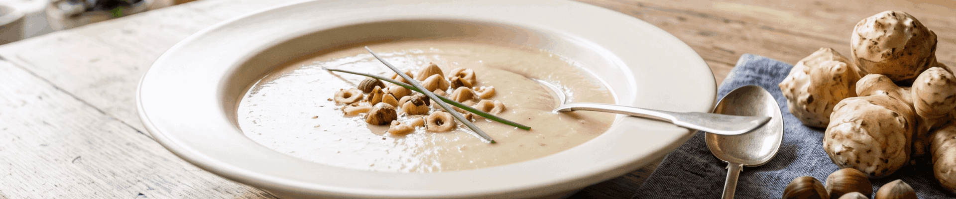 Velout&eacute; de topinambour aux noisettes