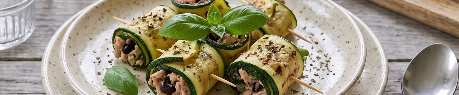 Roulades de courgettes au thon