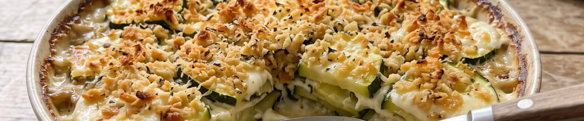 Gratin de courgettes aux biscottes