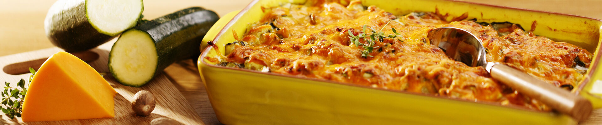 Gratin de courgettes &agrave; la mimolette