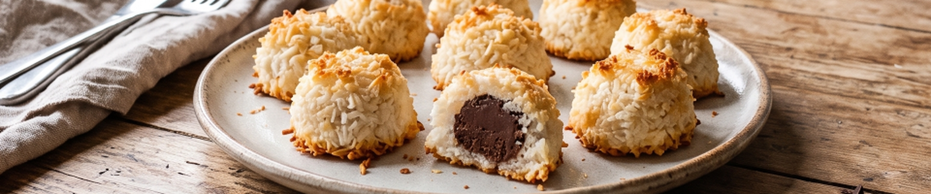 Rochers &agrave; la noix de coco fourr&eacute;s au chocolat