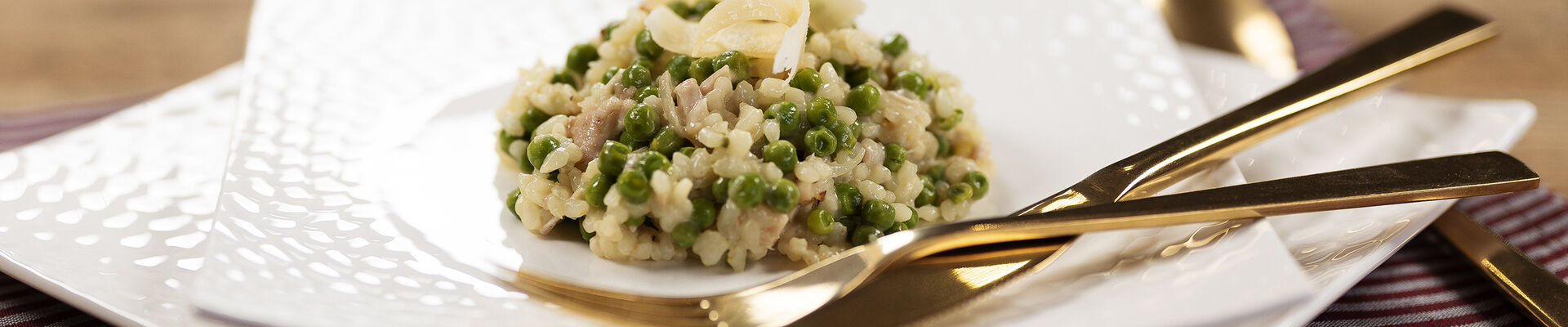 Risotto aux petits pois et &agrave; la viande