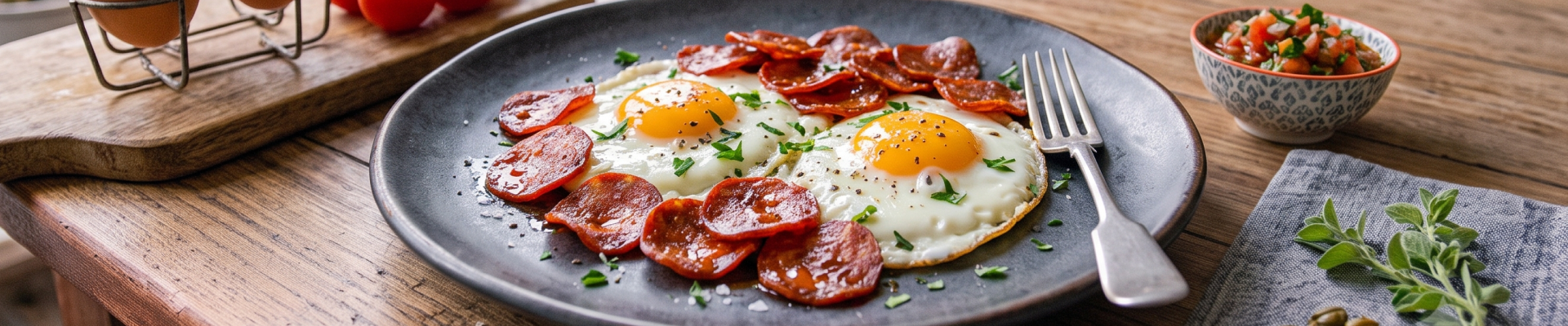 &OElig;ufs au plat et au chorizo