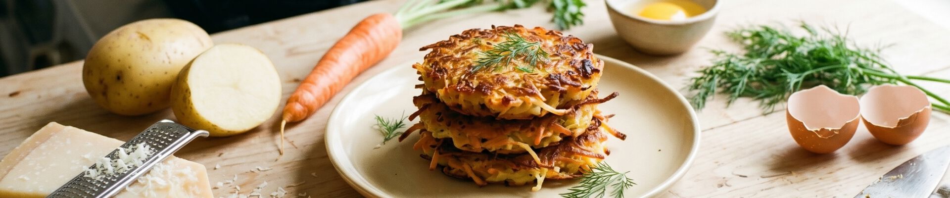 Galettes pommes de terre carottes et parmesan