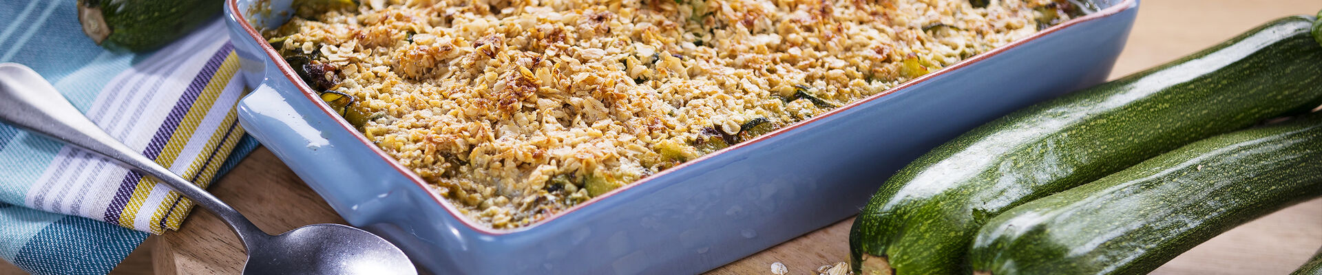 Crumble de courgettes au pesto